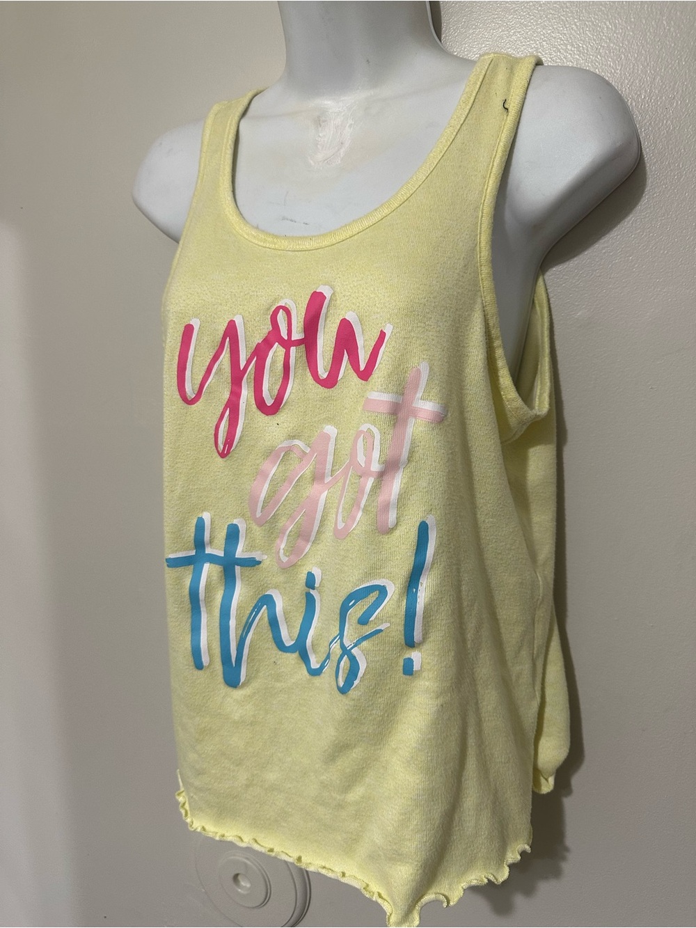 Secret Treasures Light Yellow Graphic Tank